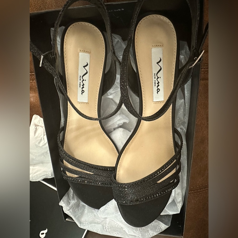 NWB - Nina Women's Nelena YF Evening Sandals / color black size 9.5 - Picture 6 of 9